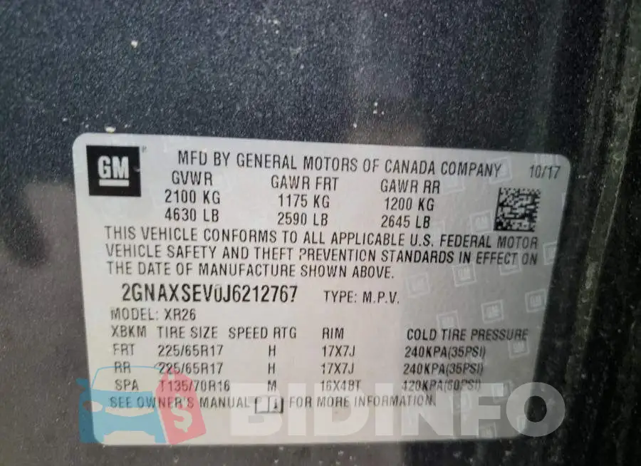2GNAXSEV0J6212767 Photo# 12