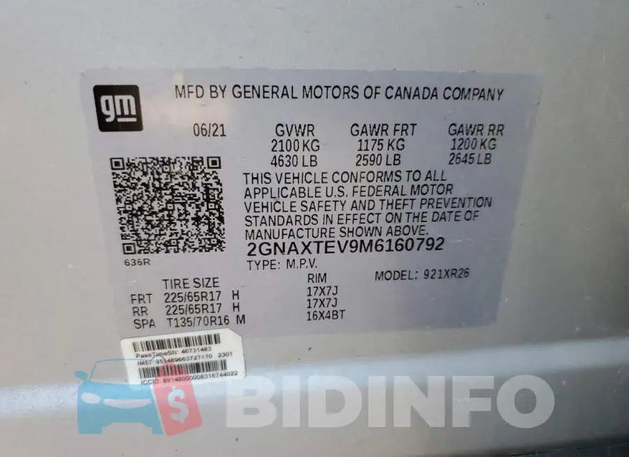 2GNAXTEV9M6160792 Photo# 13