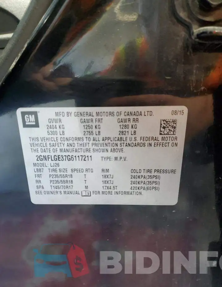 2GNFLGE37G6117211 Photo# 14
