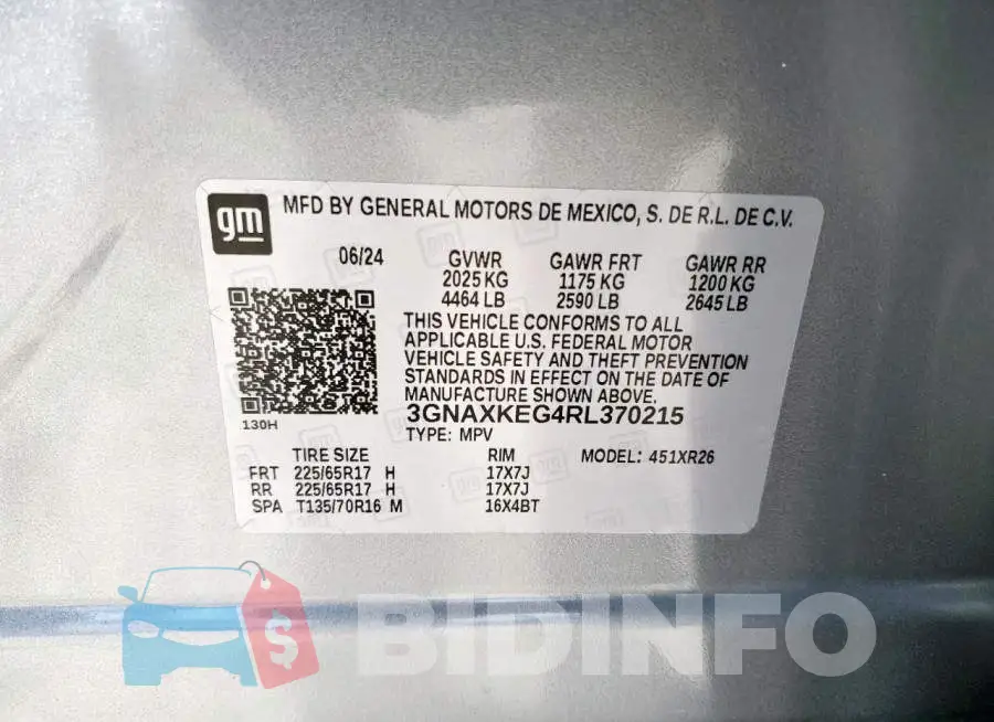 3GNAXKEG4RL370215 Photo# 13