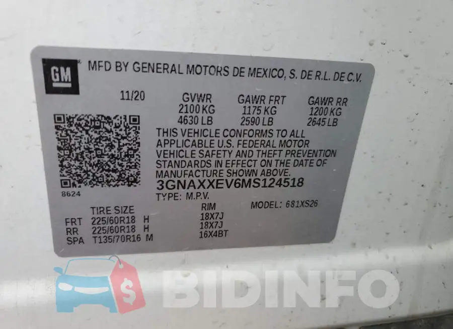3GNAXXEV6MS124518 Photo# 13