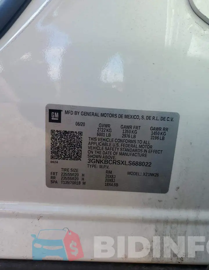3GNKBCRSXLS688022 Photo# 13
