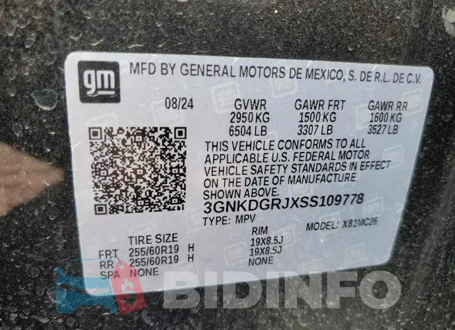 3GNKDGRJXSS109778 Photo# 13