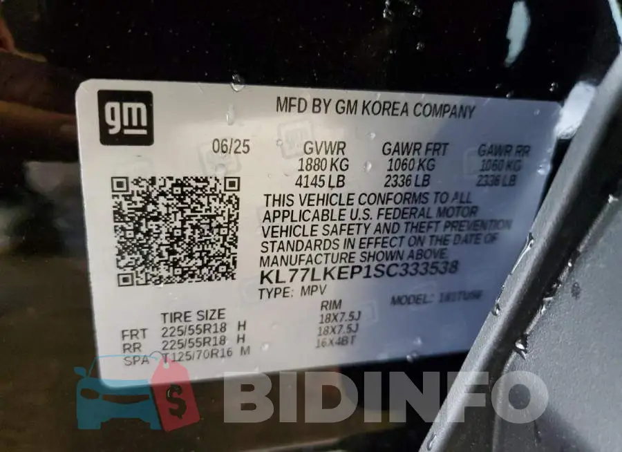 KL77LKEP1SC333538 Photo# 14