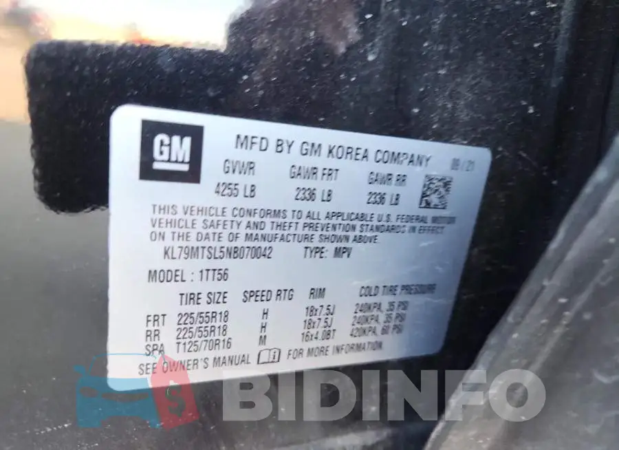 KL79MTSL5NB070042 Photo# 12