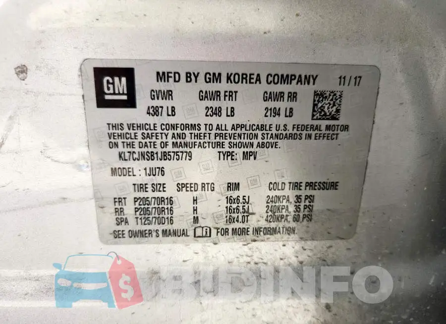 KL7CJNSB1JB575779 Photo# 13