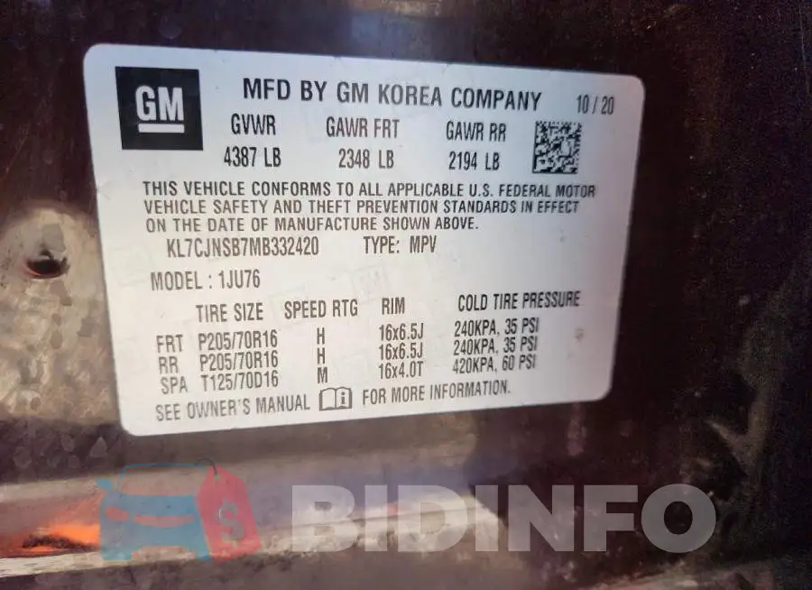 KL7CJNSB7MB332420 Photo# 12