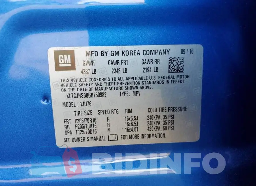 KL7CJNSB8GB759982 Photo# 12