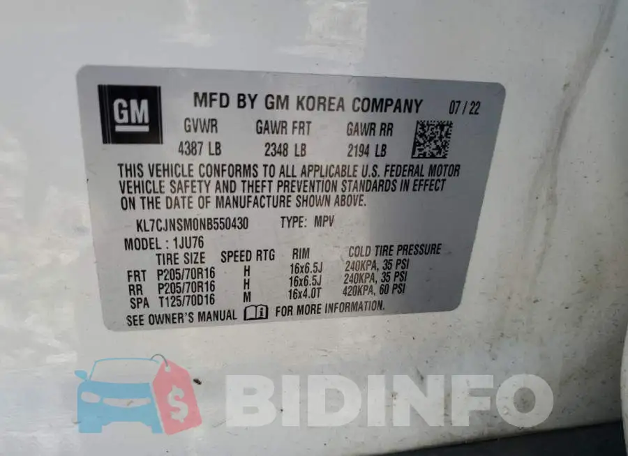 KL7CJNSM0NB550430 Photo# 13