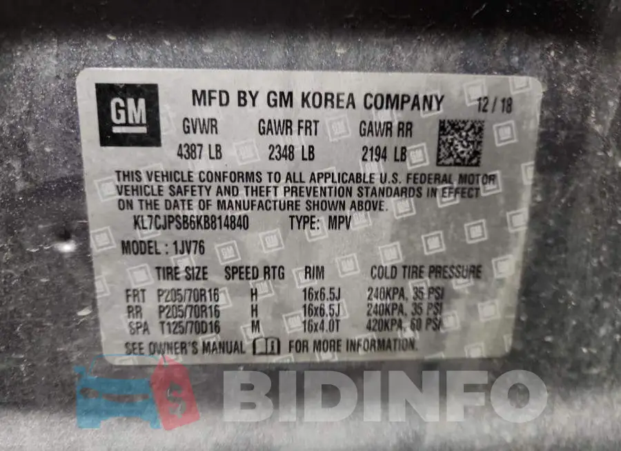 KL7CJPSB6KB814840 Photo# 13