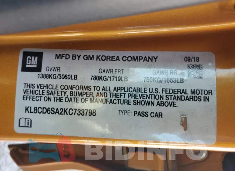 KL8CD6SA2KC733798 Photo# 13