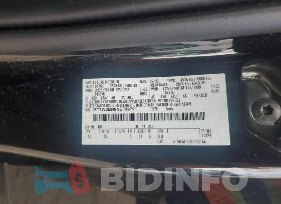 1FT7W2BN8NEF99791 Photo# 12