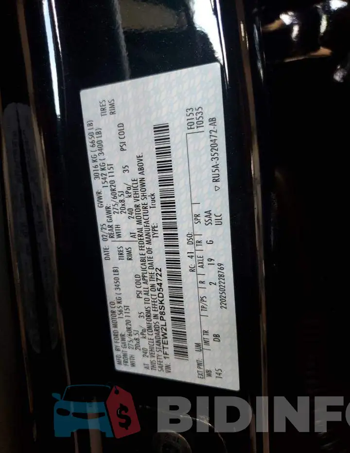 1FTEW2LP8SKD54722 Photo# 12