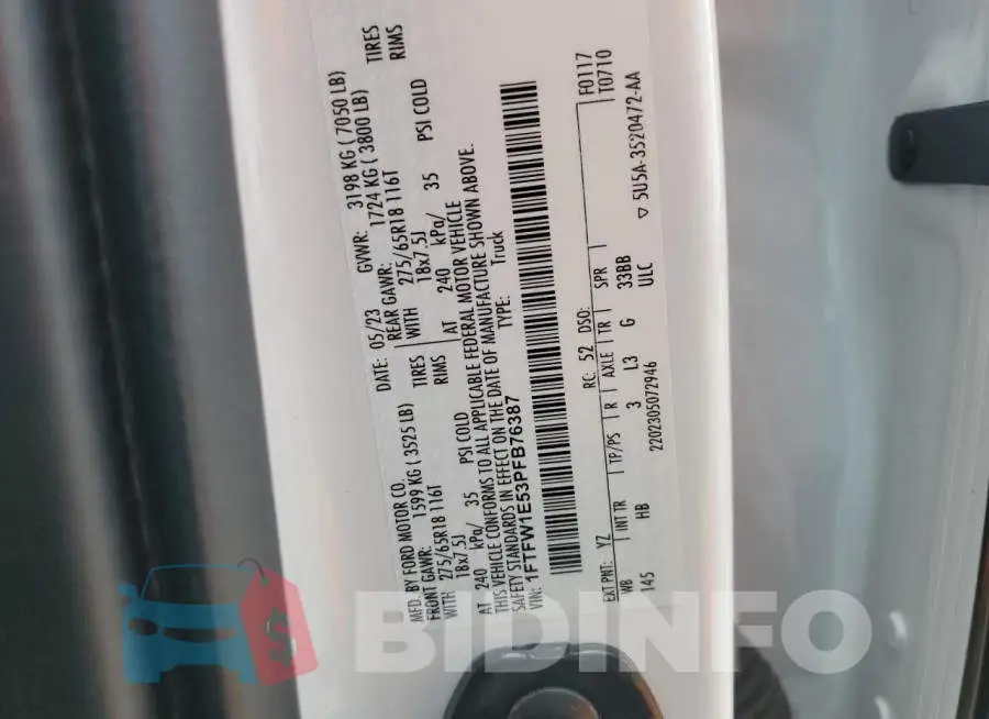 1FTFW1E53PFB76387 Photo# 12