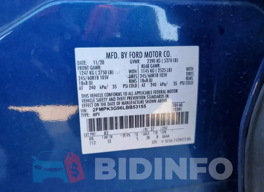 2FMPK3G96LBB53155 Photo# 13