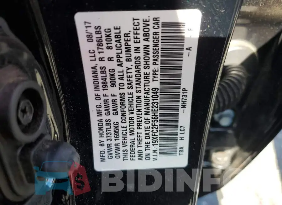 19XFC2F56HE231049 Photo# 12