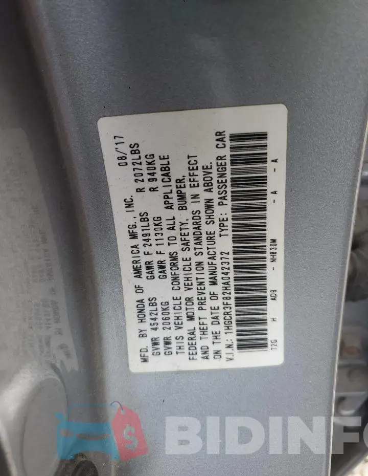 1HGCR3F82HA042372 Photo# 12