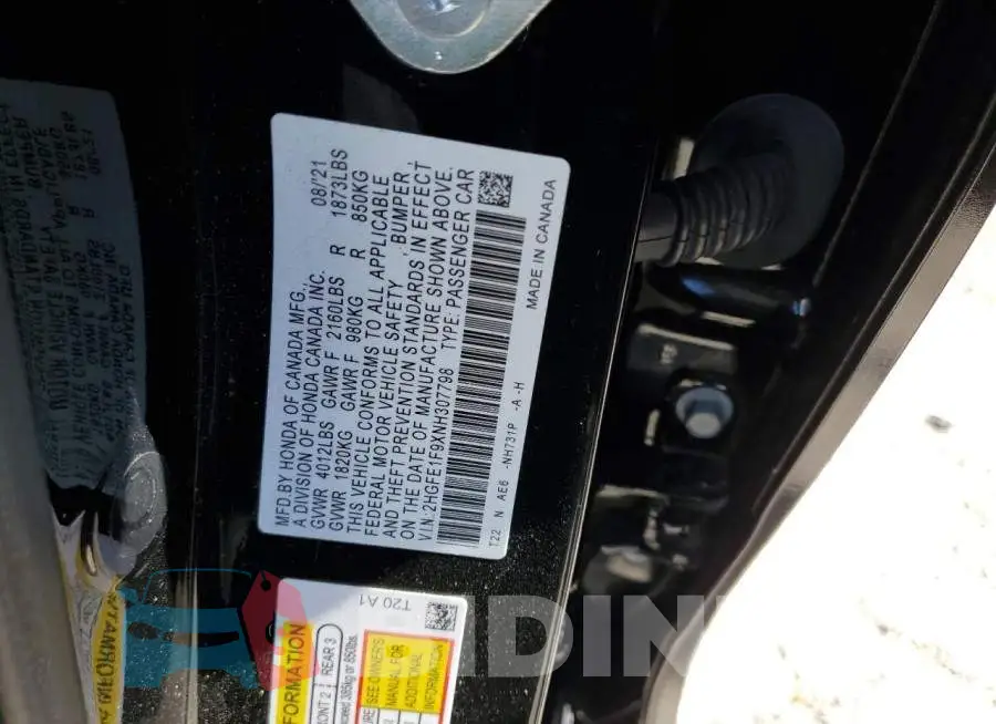 2HGFE1F9XNH307798 Photo# 12