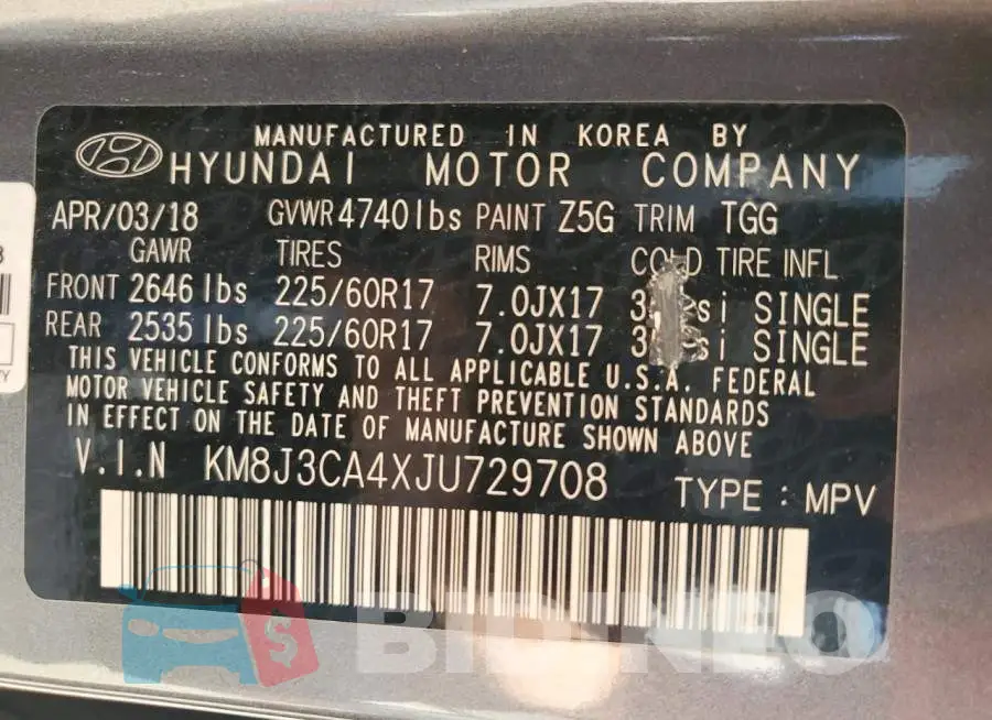 KM8J3CA4XJU729708 Photo# 12