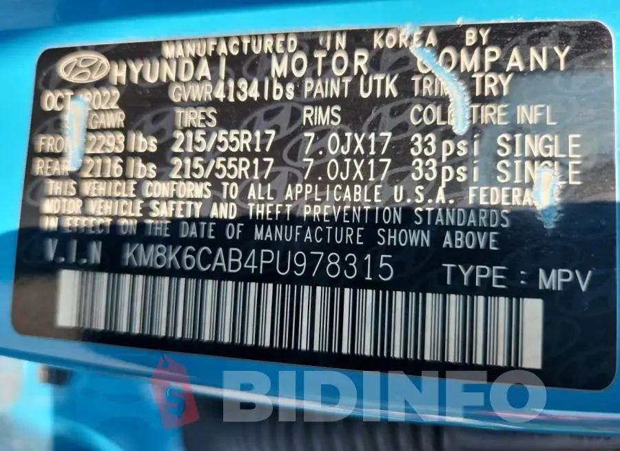 KM8K6CAB4PU978315 Photo# 13
