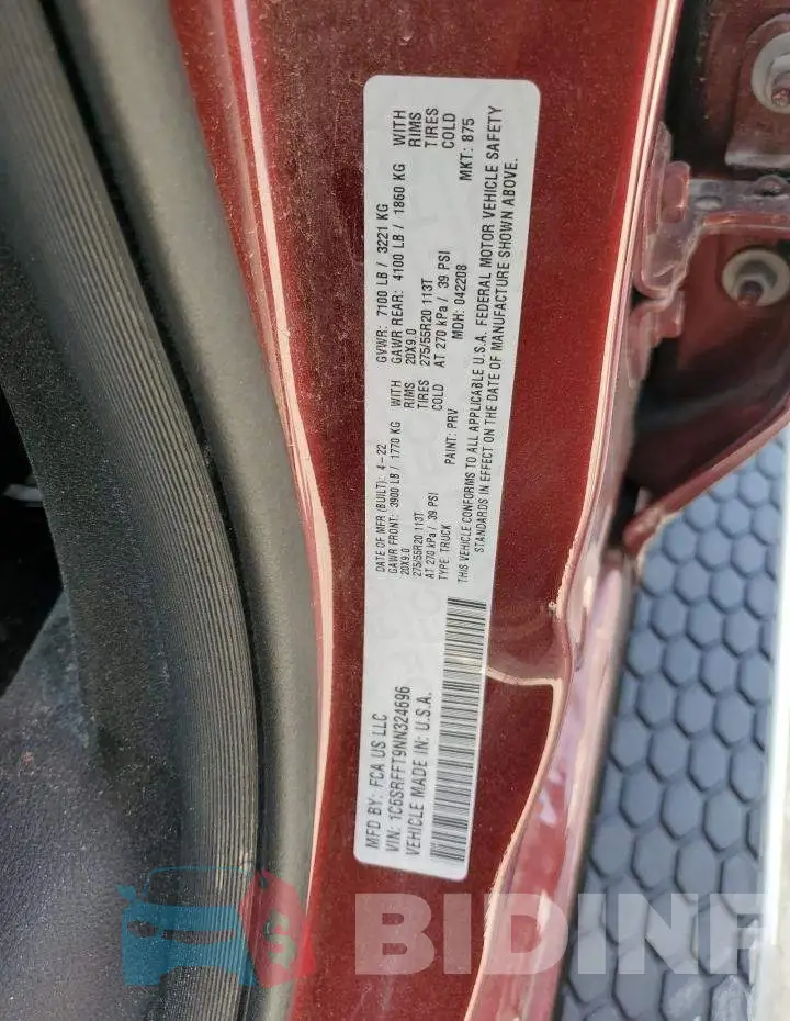 1C6SRFFT9NN324696 Photo# 12