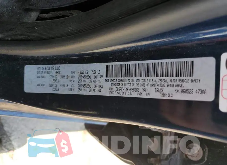 1C6SRFHT4KN888166 Photo# 12
