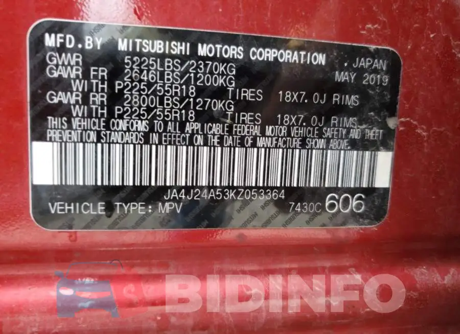 JA4J24A53KZ053364 Photo# 13