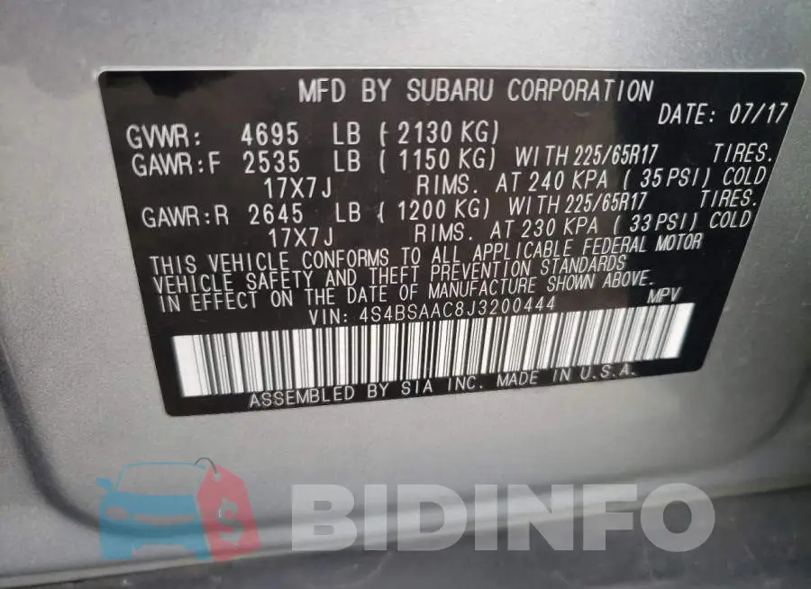 4S4BSAAC8J3200444 Photo# 14