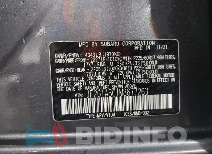 JF2GTABC1M8677263 Photo# 13