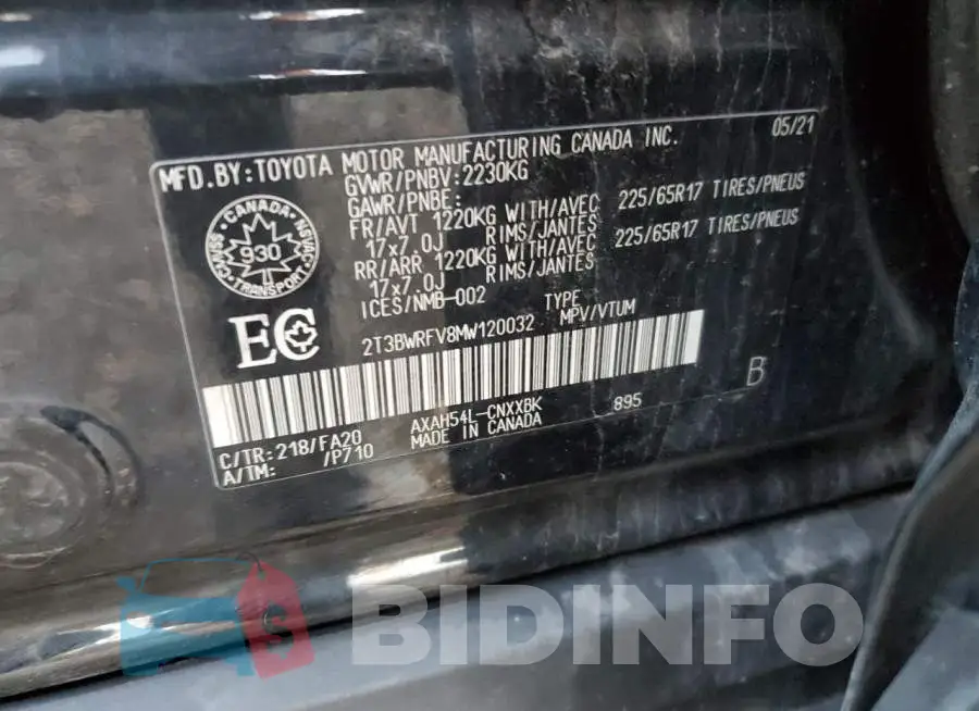 2T3BWRFV8MW120032 Photo# 14