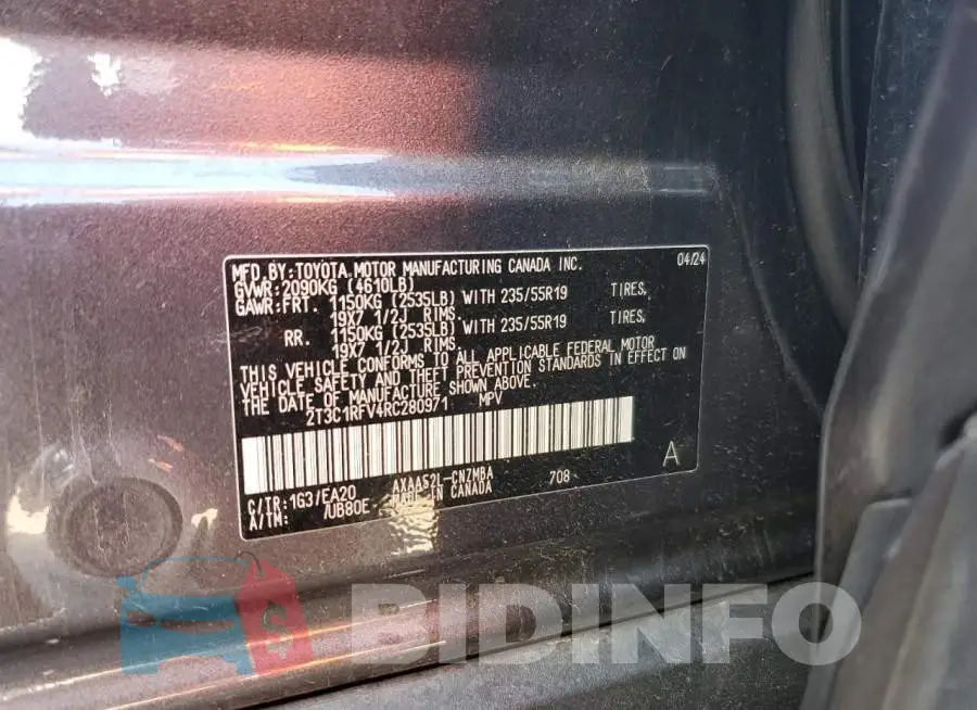2T3C1RFV4RC280971 Photo# 13