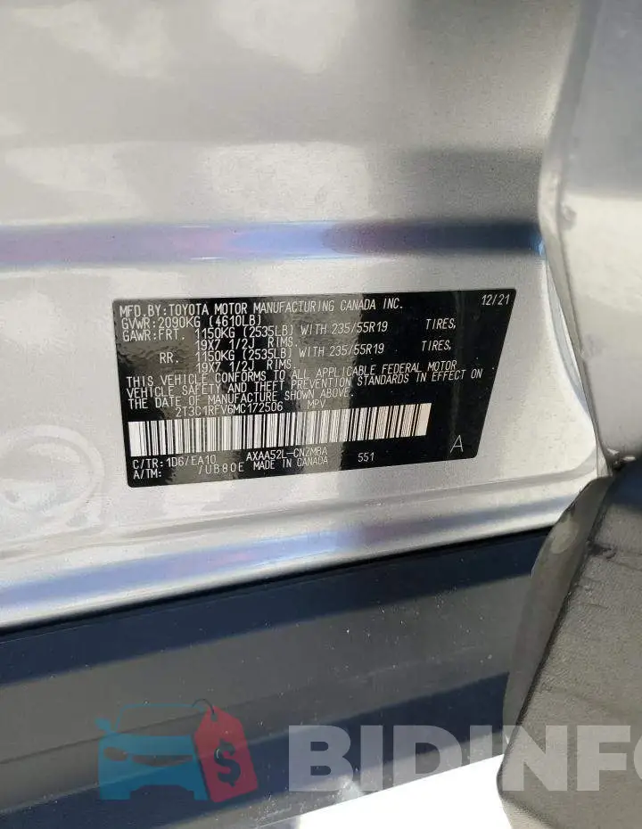 2T3C1RFV6MC172506 Photo# 13