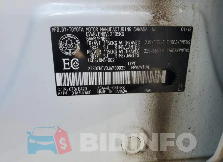 2T3DFREV3JW780033 Photo# 13