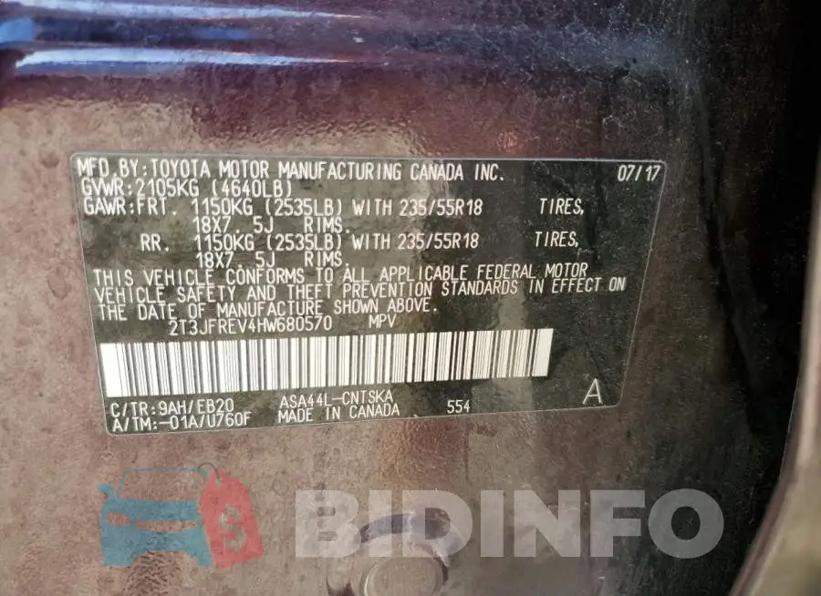 2T3JFREV4HW680570 Photo# 12