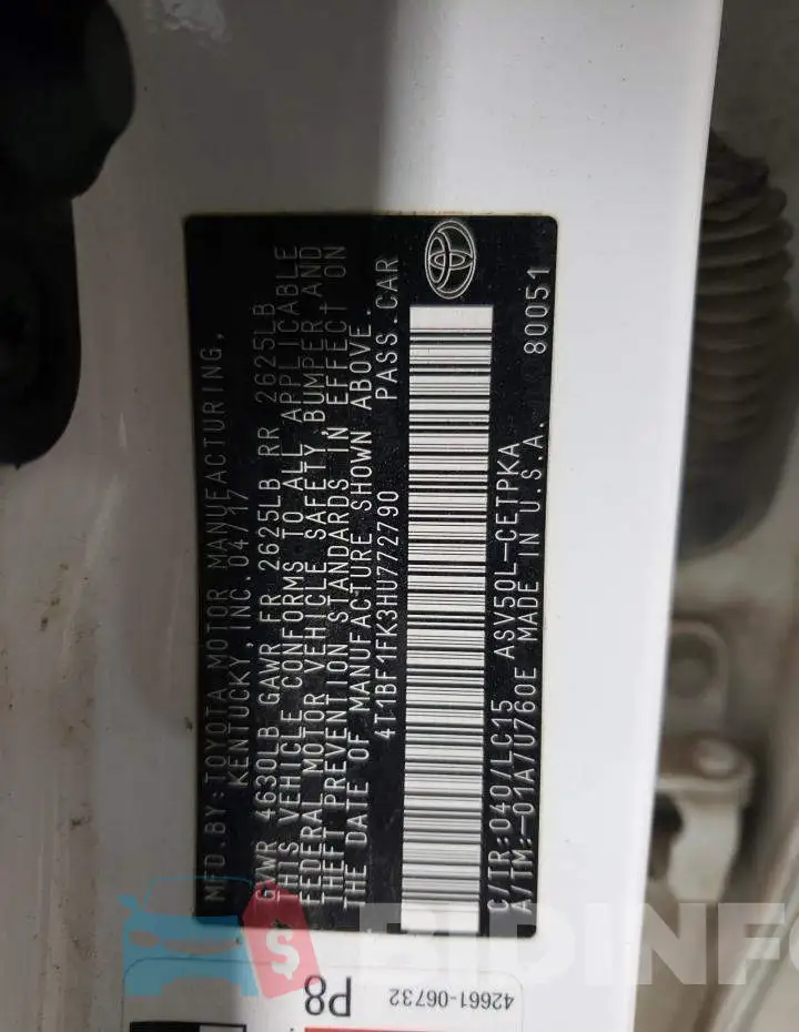4T1BF1FK3HU772790 Photo# 13
