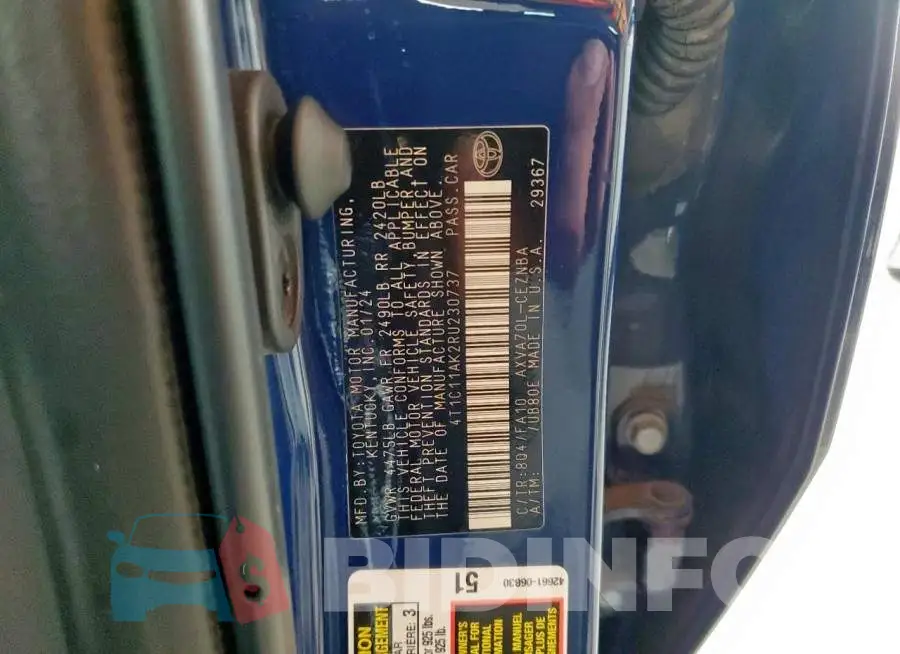 4T1C11AK2RU230737 Photo# 12