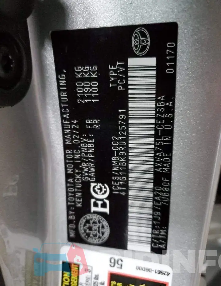 4T1G11BK9RU125791 Photo# 12