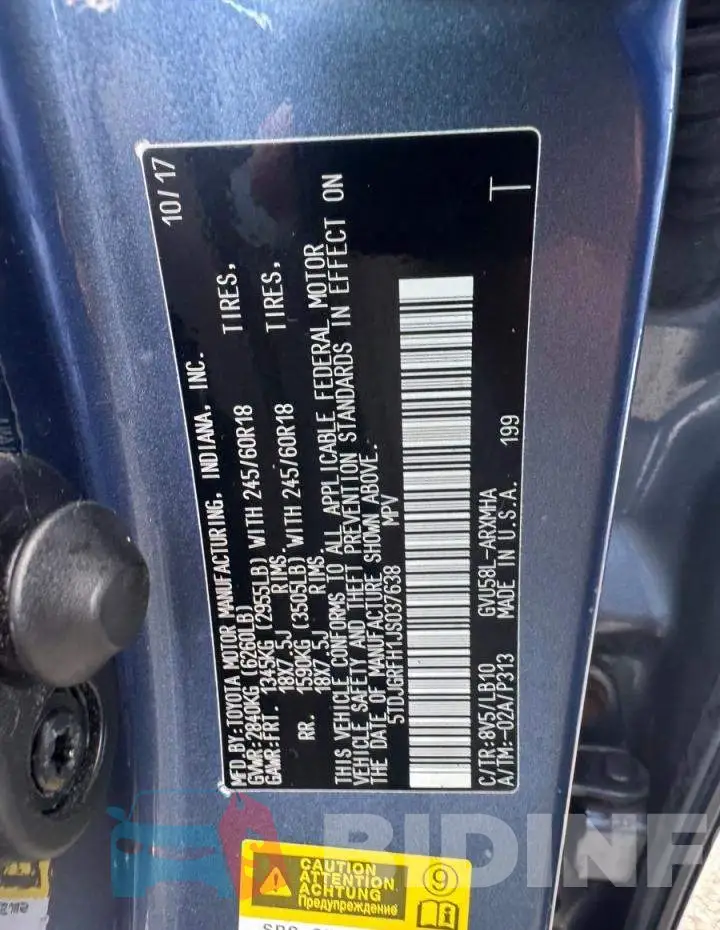 5TDJGRFH1JS037638 Photo# 13