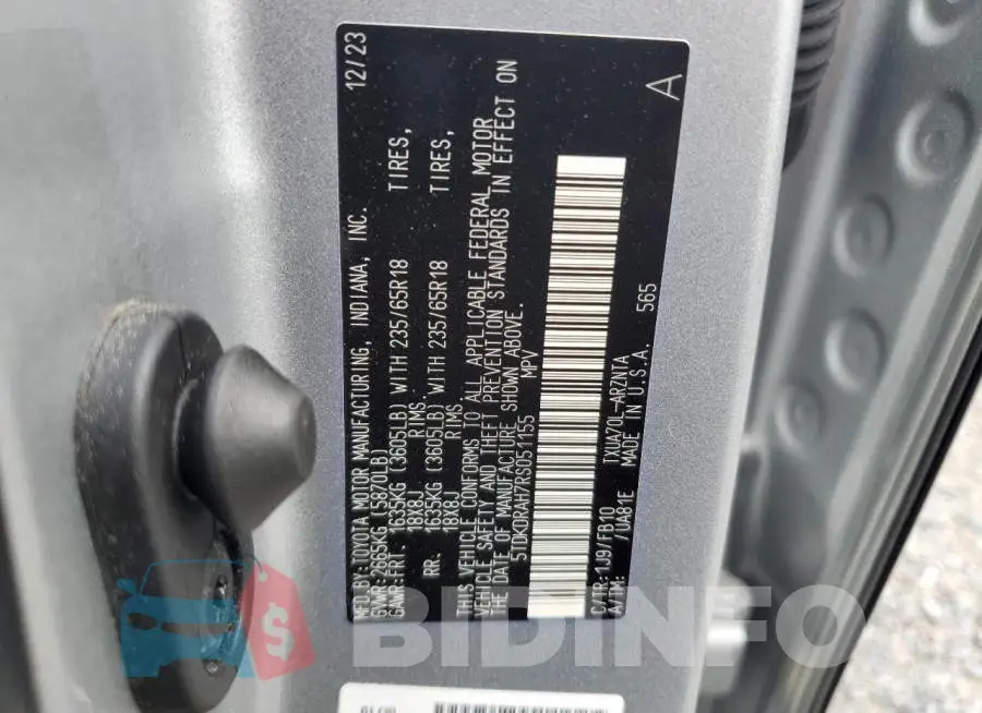 5TDKDRAH7RS051155 Photo# 13