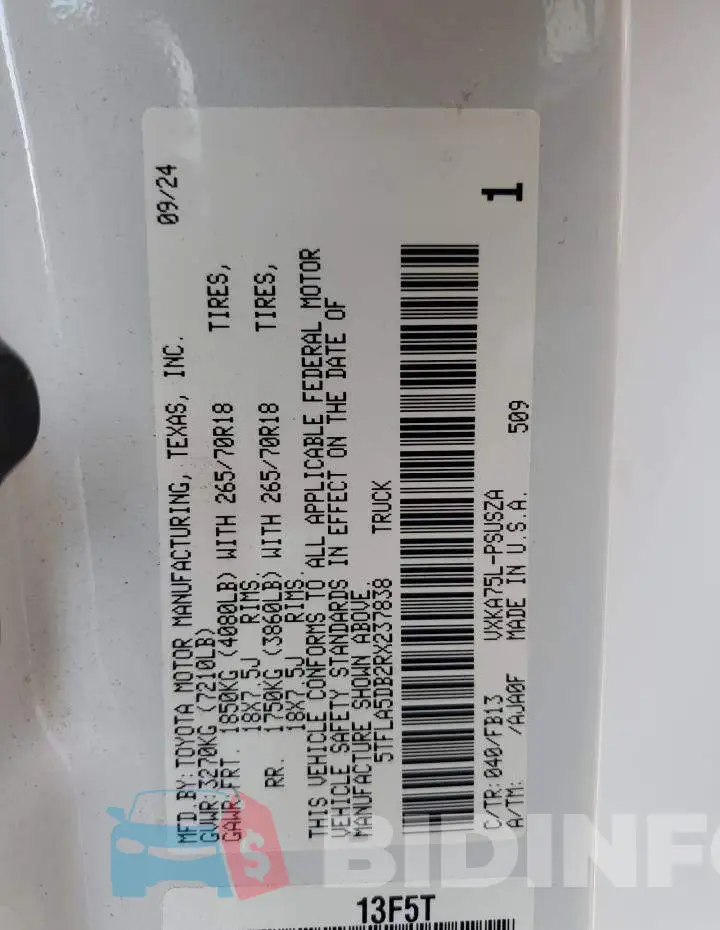 5TFLA5DB2RX237838 Photo# 12