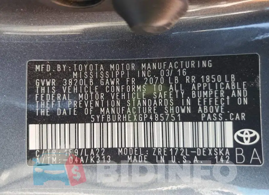 5YFBURHEXGP485751 Photo# 13