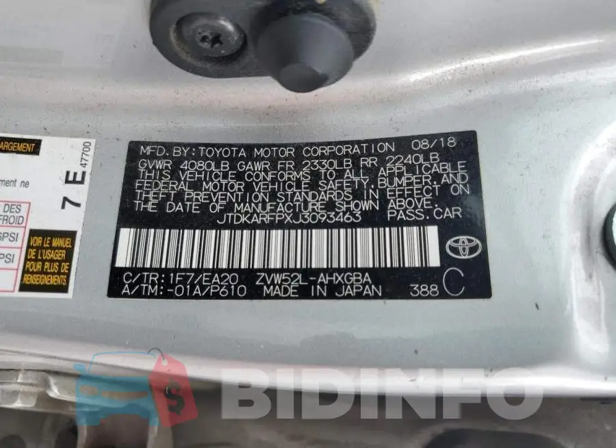 JTDKARFPXJ3093463 Photo# 12