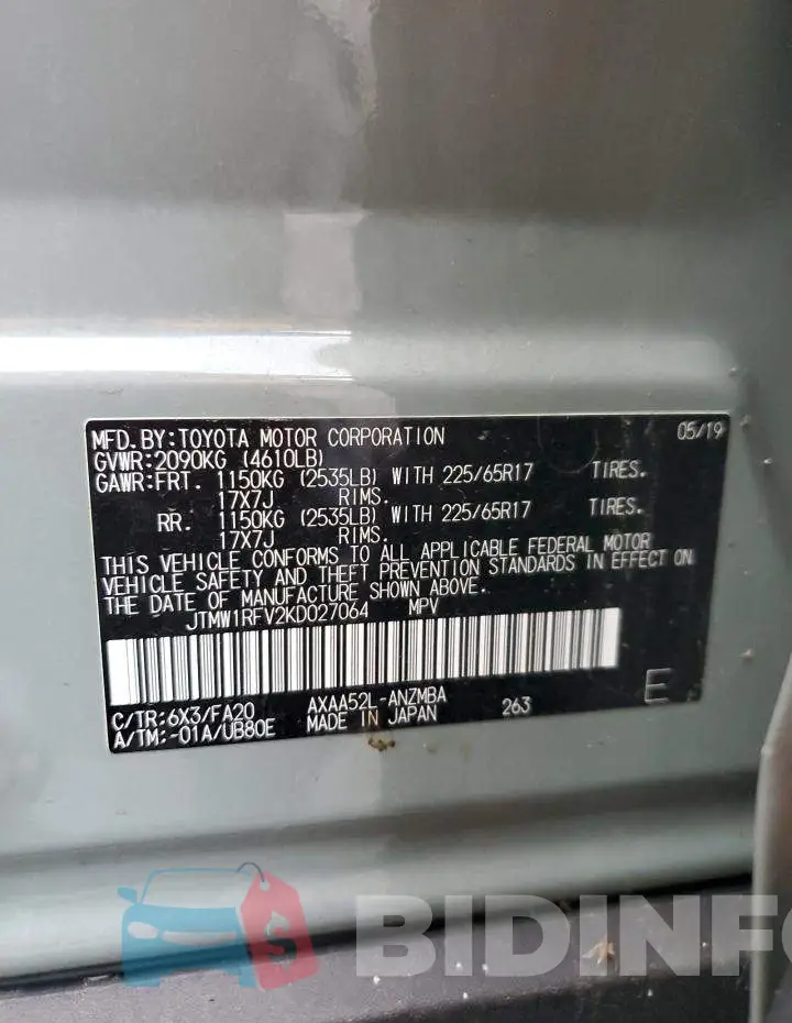 JTMW1RFV2KD027064 Photo# 13