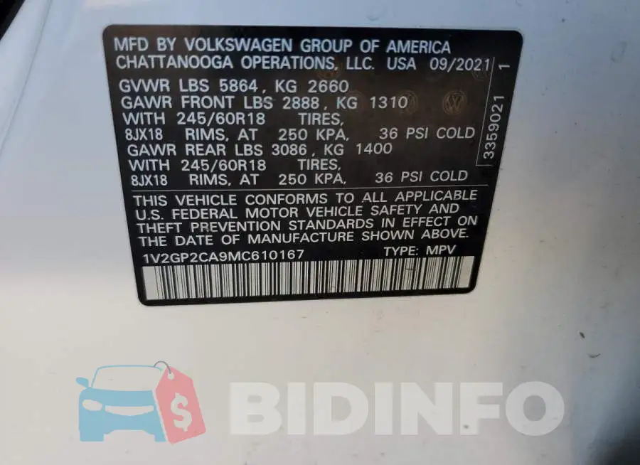 1V2GP2CA9MC610167 Photo# 13
