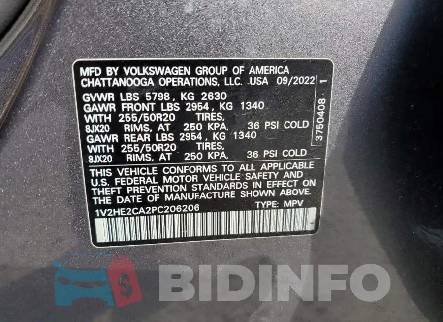 1V2HE2CA2PC206206 Photo# 13