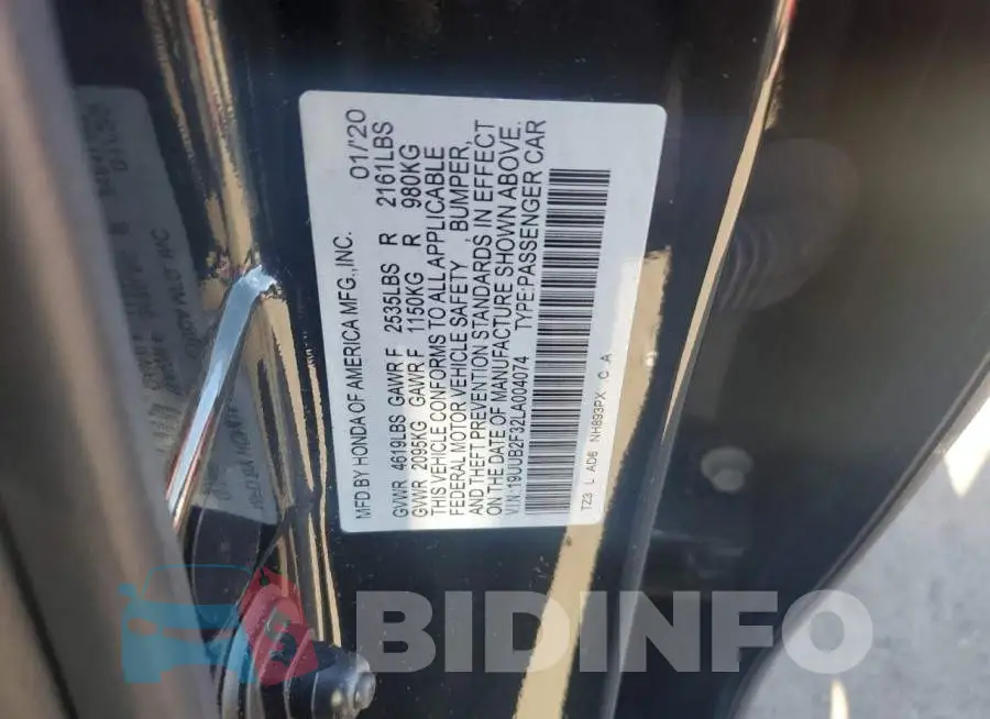 19UUB2F32LA004074 Photo# 12