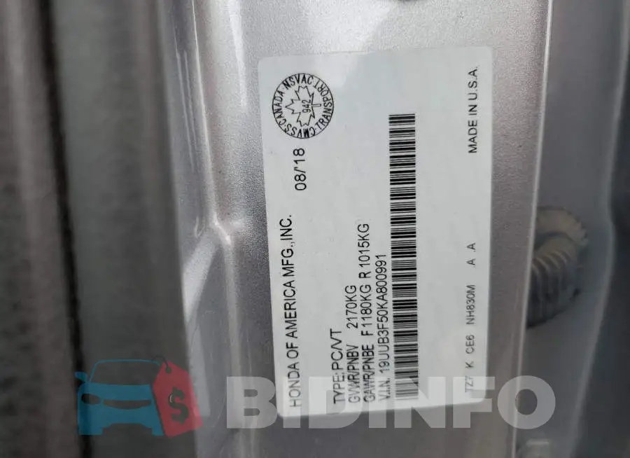 19UUB3F50KA800991 Photo# 12