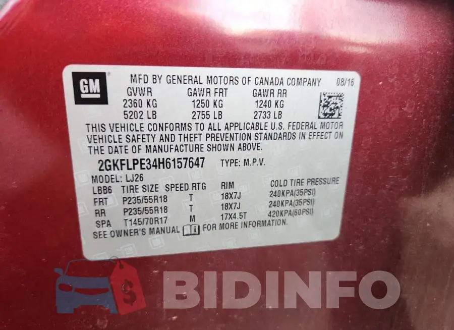 2GKFLPE34H6157647 Photo# 12