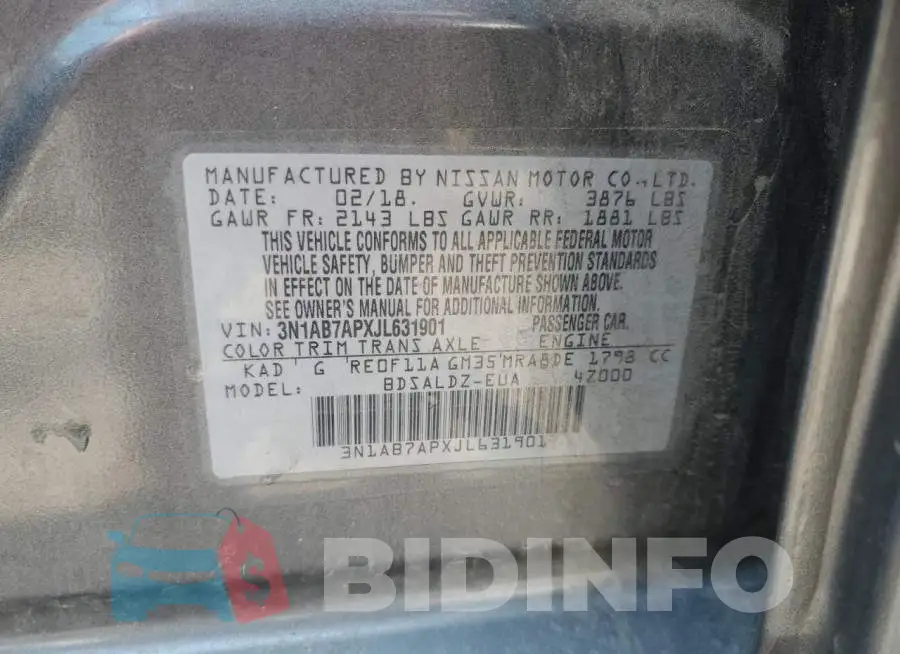 3N1AB7APXJL631901 Photo# 13