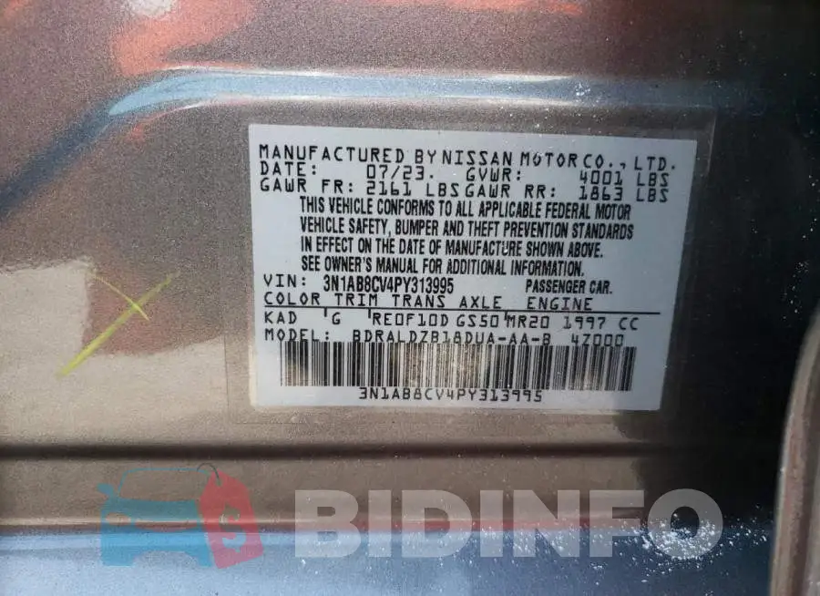 3N1AB8CV4PY313995 Photo# 12